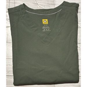 WonderWink Women's Scrub Top Size Medium Olive Green Modern Fit Stretch‎ Vneck